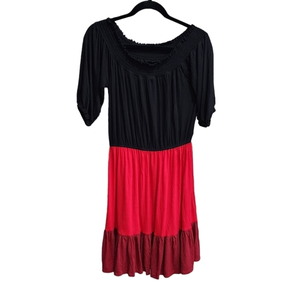 💜 Rebecca Minkoff 5h331067 Colorblock 1/2 Sleeve Dress